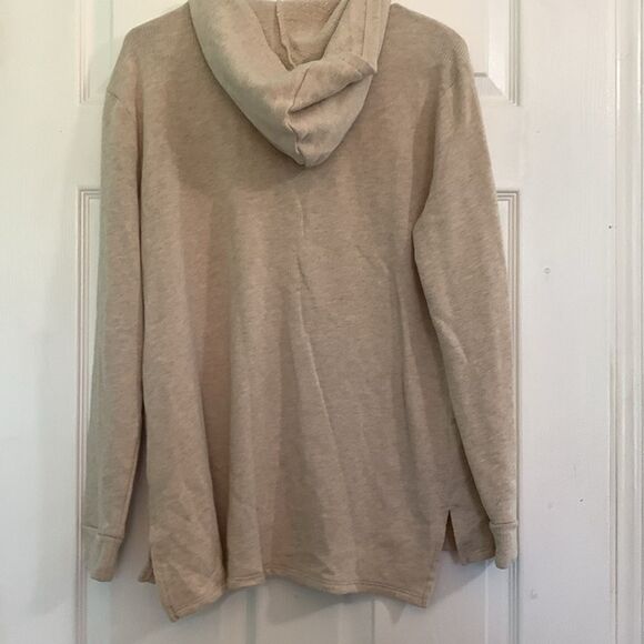 Michael Michael Kors Long Sleeve Hooded Shirt Beige Color Size Large - Picture 5 of 5